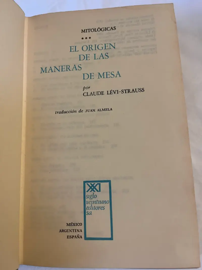 'El origen de las maneras de mesa' de Lévi-St - 1