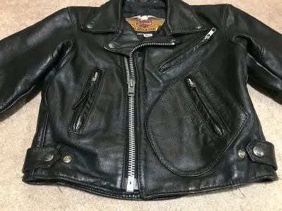 Chaqueta de cuero Harley-Davidson negra - miniatura 1