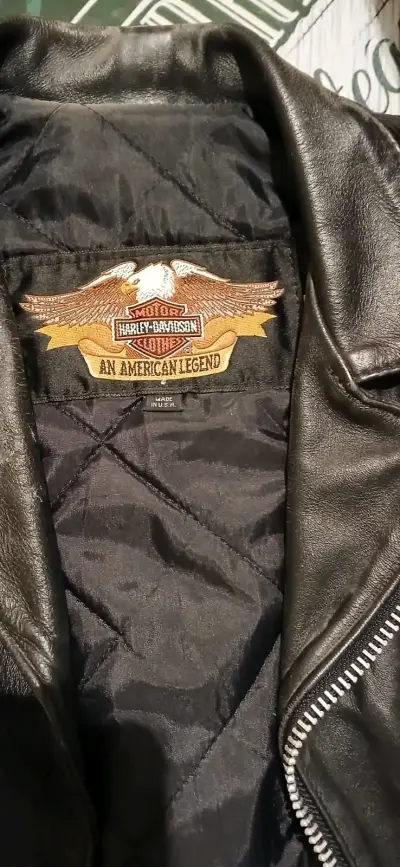 Chaqueta de cuero Harley-Davidson negra - miniatura 3