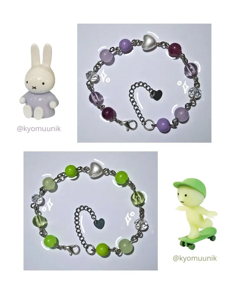 Pulseras para compartir con dijes de corazón - 1