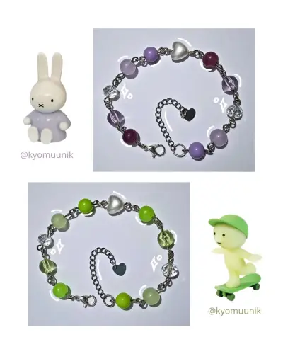 Pulseras para compartir con dijes de corazón - miniatura 1