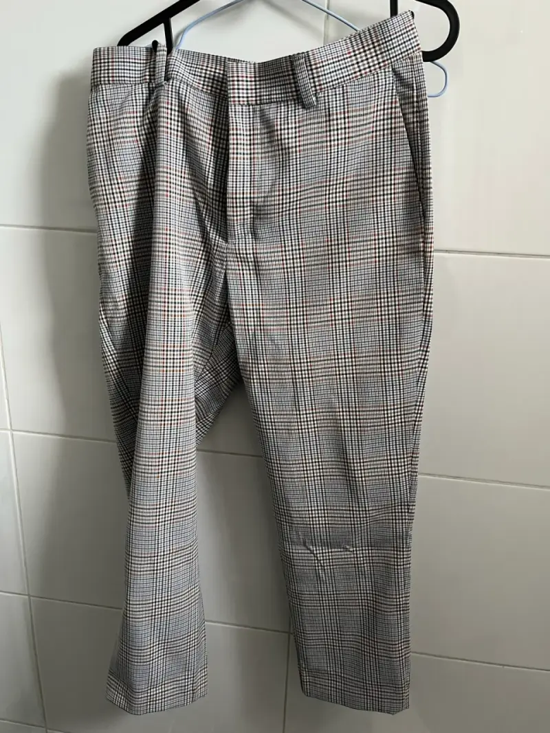 Pantalones de vestir a cuadros para hombre - 1