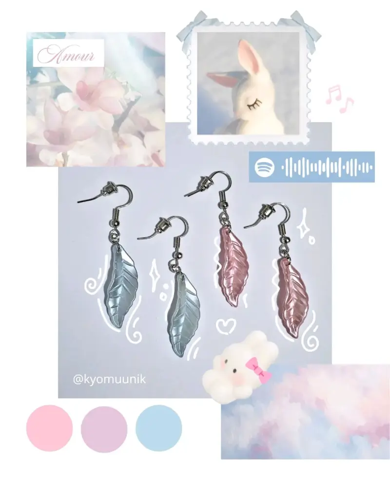 Aros colgantes en tonos pastel