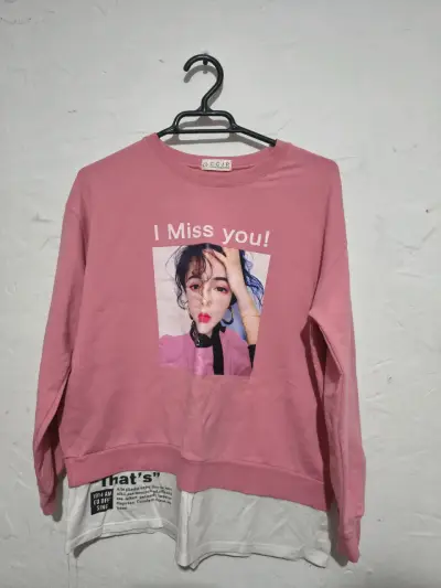 Polerón rosa con diseño 'I Miss You' - miniatura 1