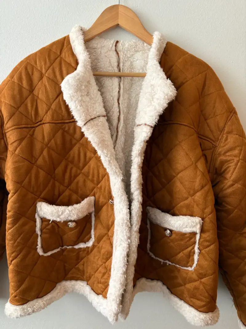 Chaqueta acolchada marrón con forro de lana - 2