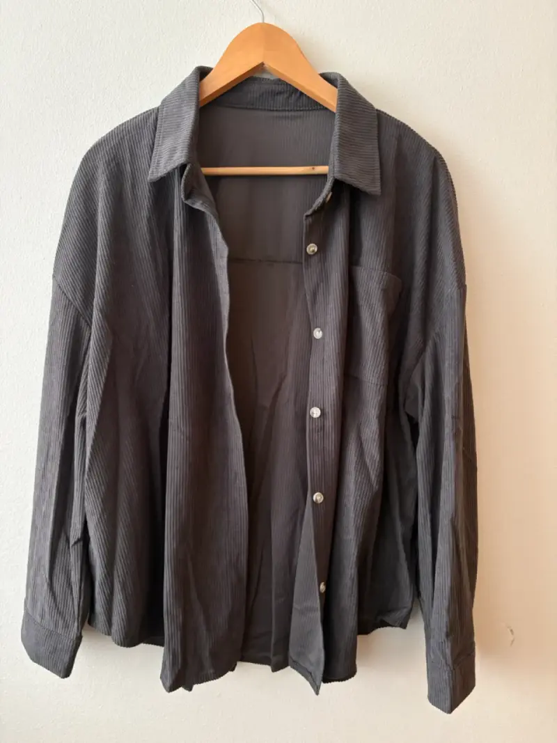 Sobre camisa de cotele gris unisex - 1