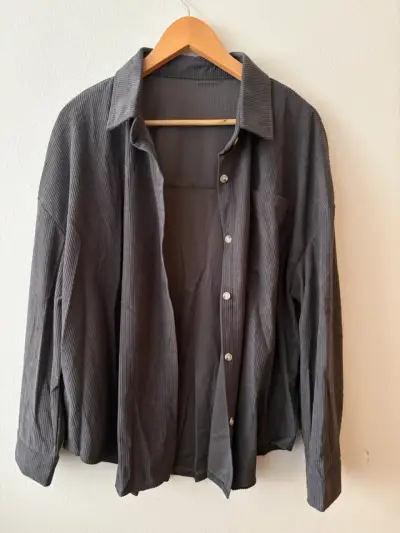 Sobre camisa de cotele gris unisex - miniatura 1