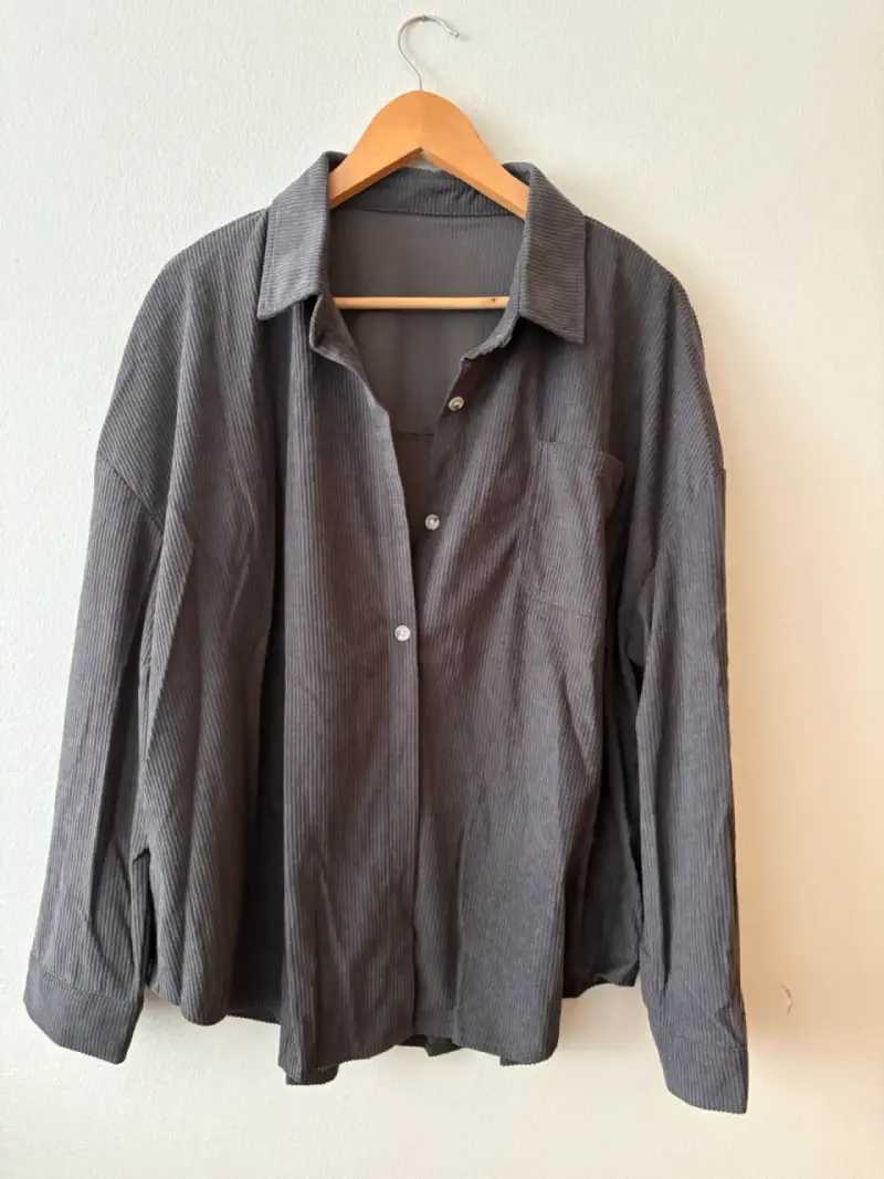 Sobre camisa de cotele gris unisex - 2