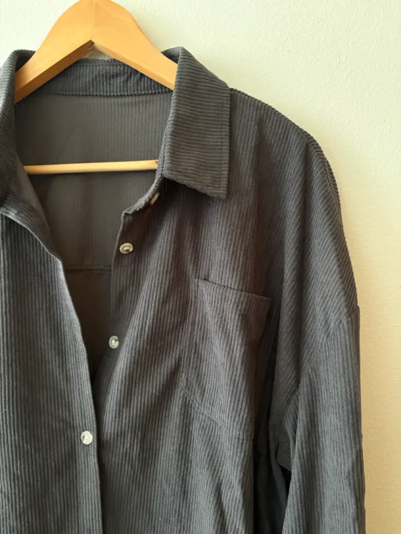 Sobre camisa de cotele gris unisex - 4