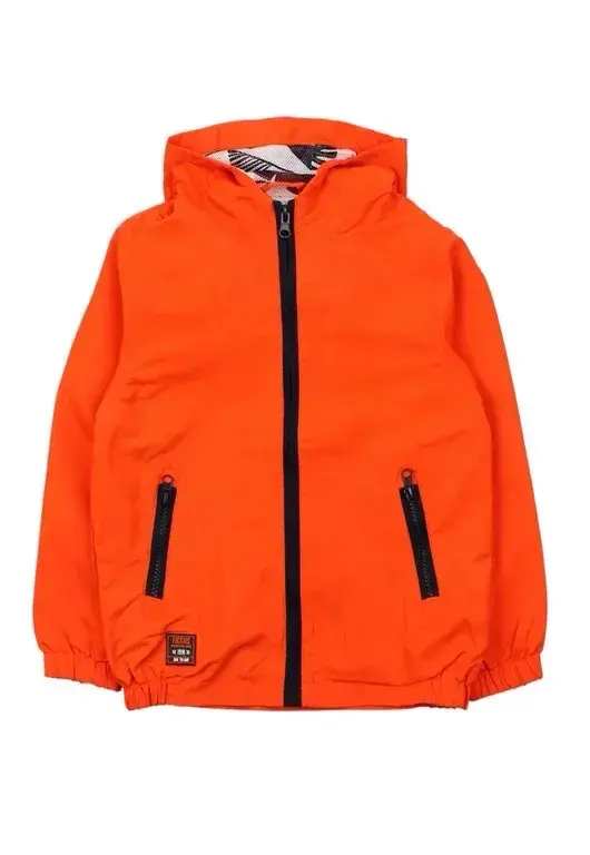 Chaqueta impermeable roja con capucha - 5
