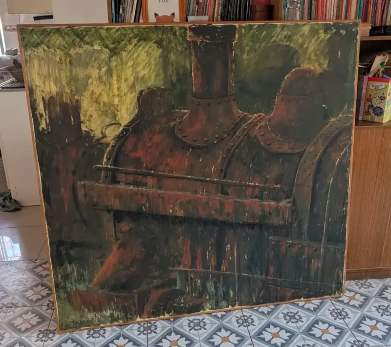 Arte | Cuadro óleo locomotora (132x140cms) - 1
