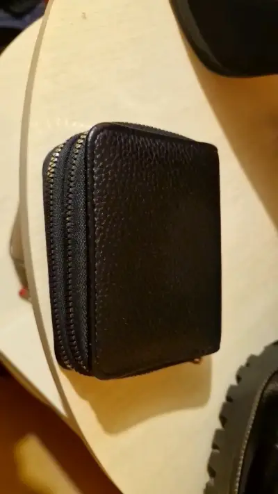 Monedero de eco cuero negro compacto - miniatura 1