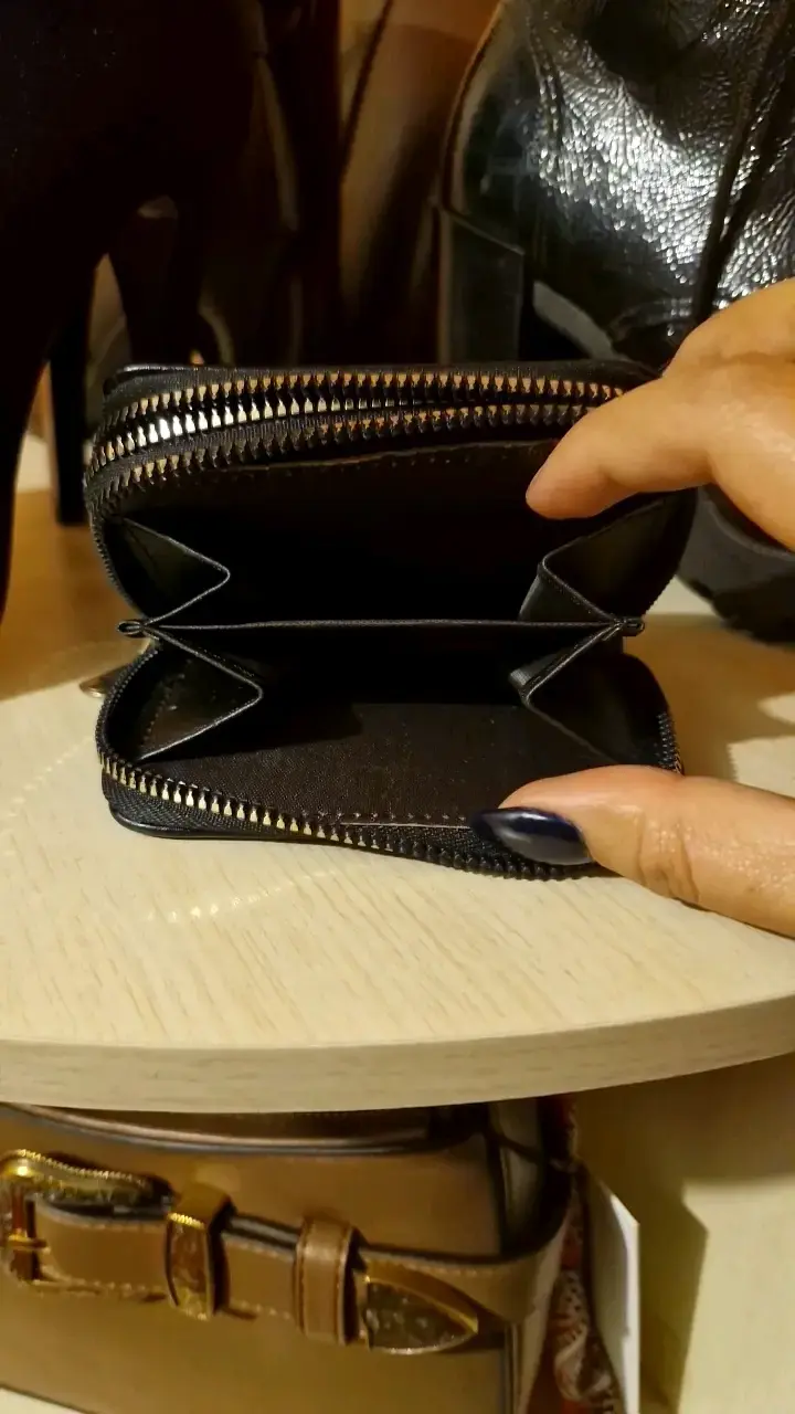 Monedero de eco cuero negro compacto - 3