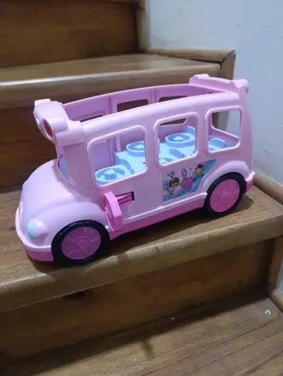 Bus de juguete rosa para niños - miniatura 1