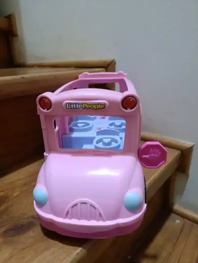 Bus de juguete rosa para niños - miniatura 2