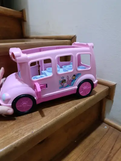 Bus de juguete rosa para niños - miniatura 4