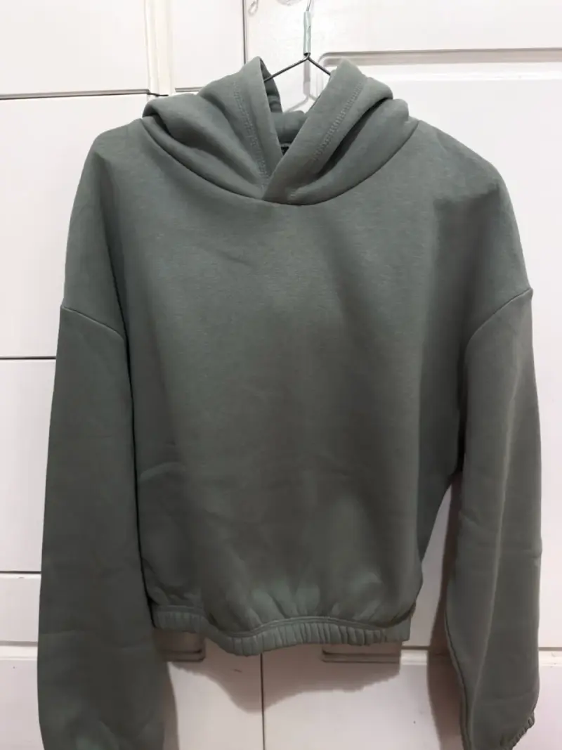 Polerón Cropped Zara Mujer Verde Oliva Talla S - 2