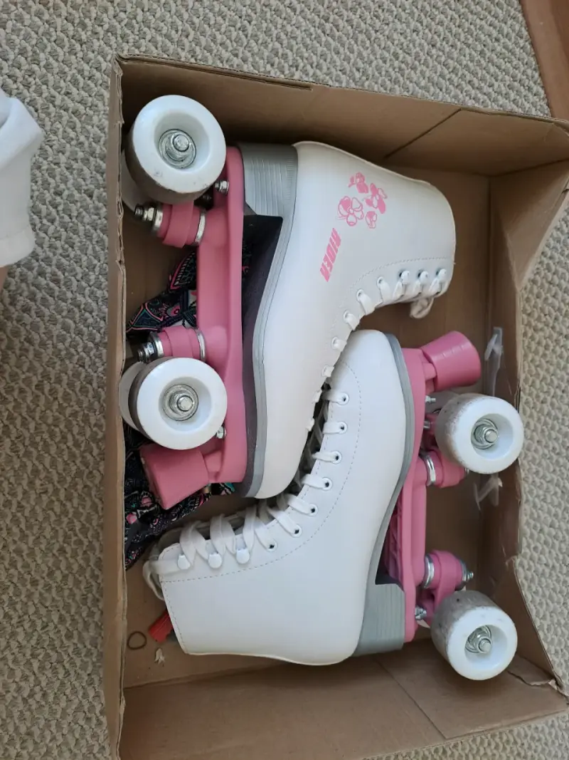 Patines de cuatro ruedas Rider blancos y rosados - 2