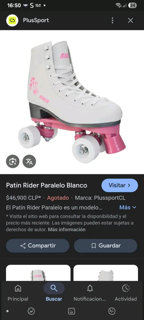 Patines de cuatro ruedas Rider blancos y rosados - 4