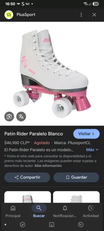 Patines de cuatro ruedas Rider blancos y rosados - miniatura 4