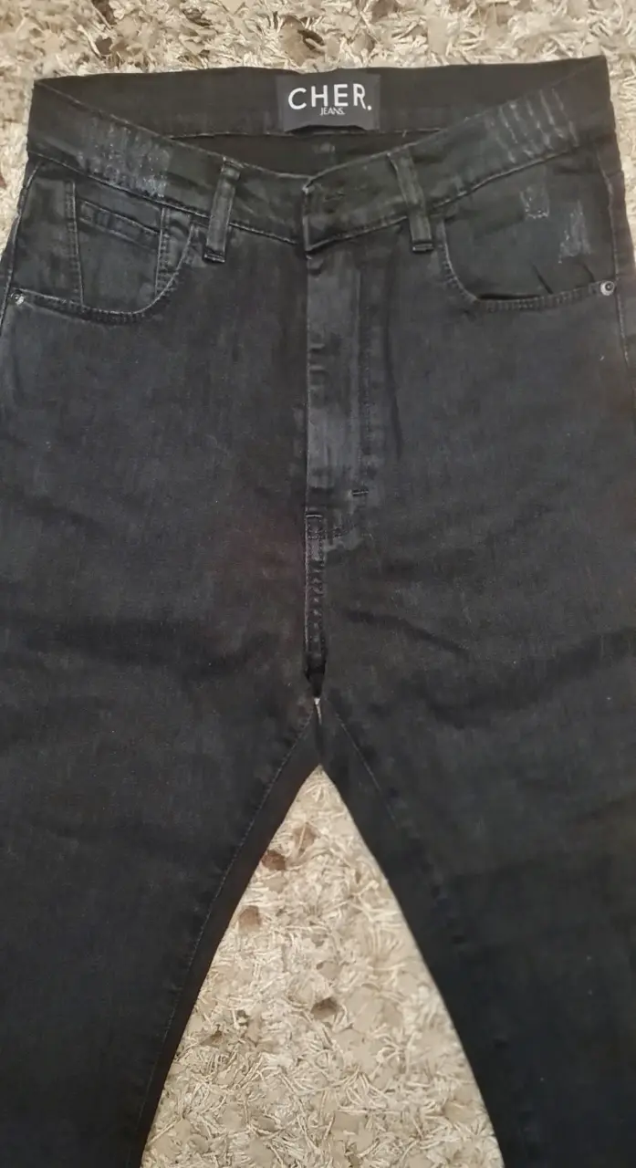 Jeans negros de mezclilla estilo casual - 3