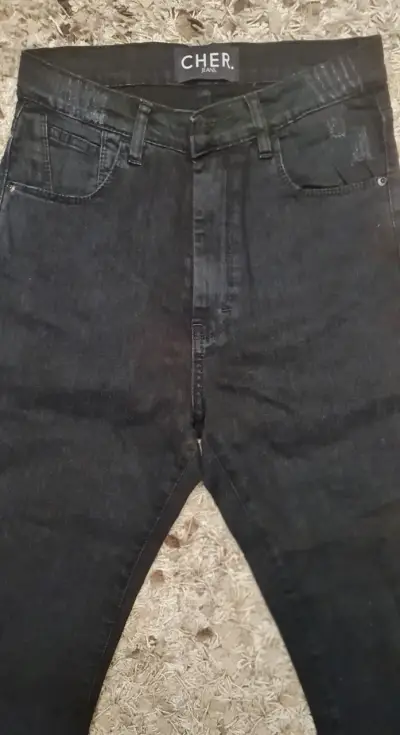Jeans negros de mezclilla estilo casual - miniatura 3