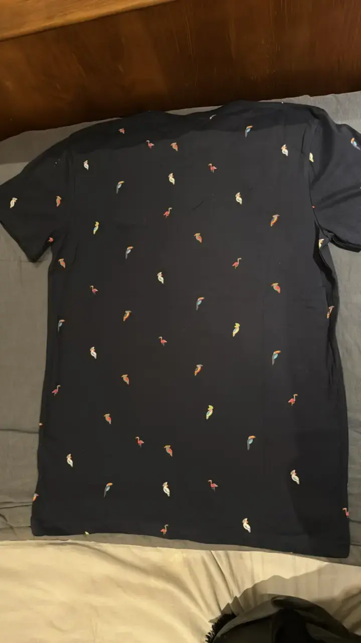Polera DC Shoes azul con estampado de aves - 5