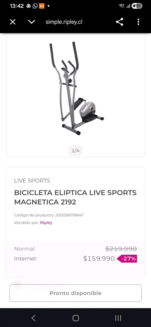 Bicicleta Elíptica Magnética Live Sports 2192