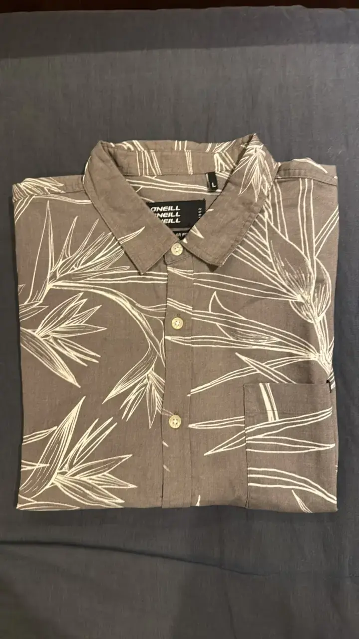 Camisa O'Neill estampada gris claro/café talla L - 1