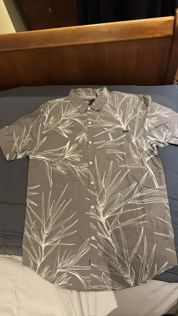 Camisa O'Neill estampada gris claro/café talla L - 2
