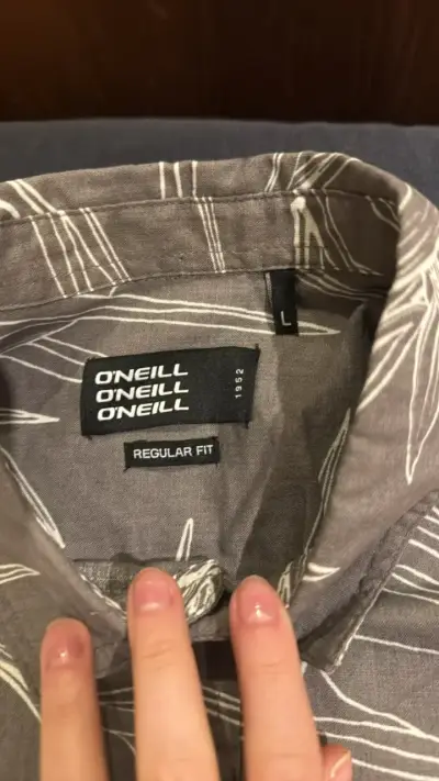 Camisa O'Neill estampada gris claro/café talla L - miniatura 3
