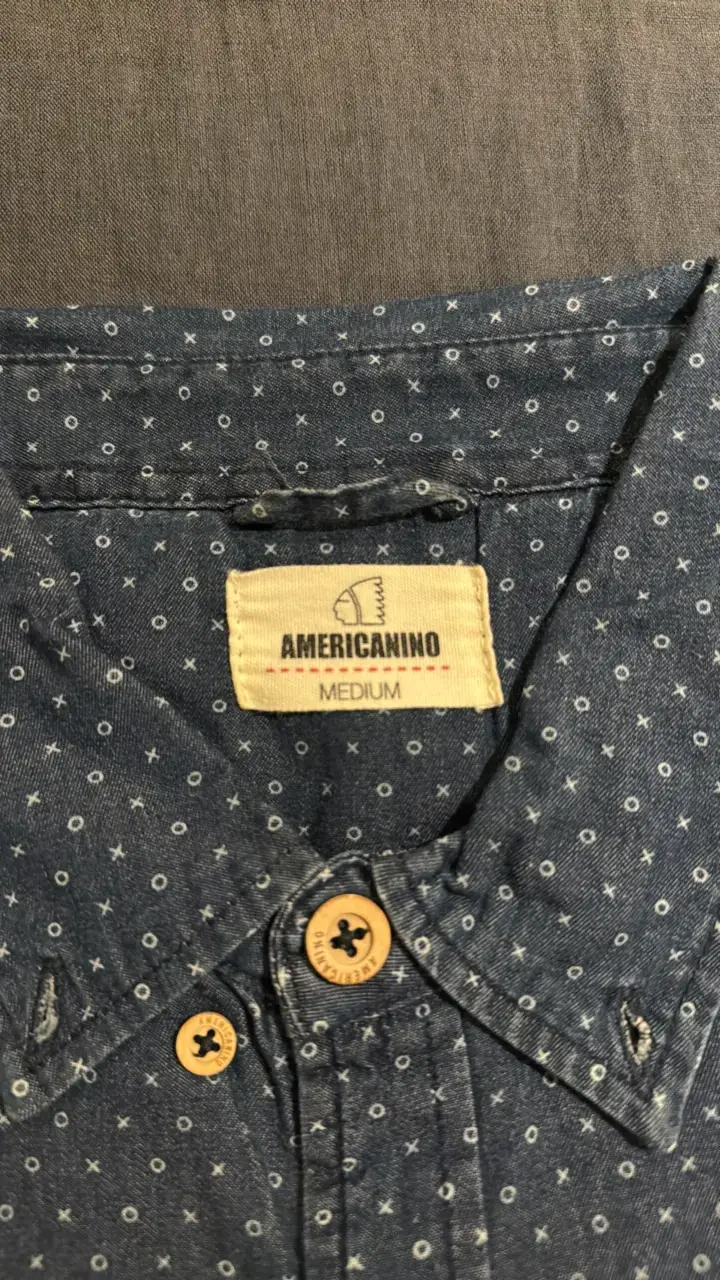 Camisa azul con diseño de puntos marca americanino - 2