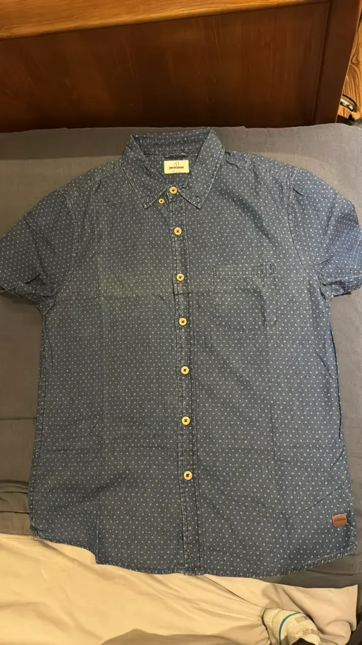 Camisa azul con diseño de puntos marca americanino - 3