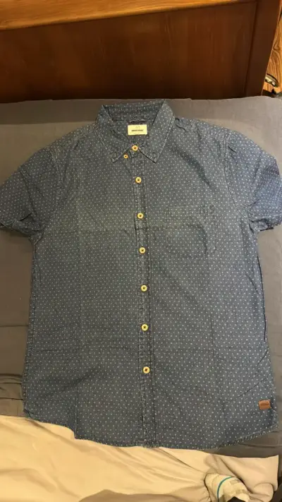Camisa azul con diseño de puntos marca americanino - miniatura 3