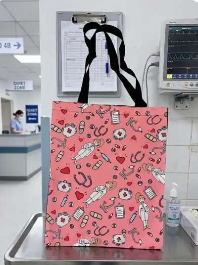 Bolso tote estampado profesional de salud - miniatura 1