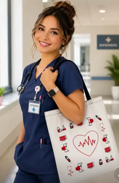 Bolso tote estampado profesional de salud - miniatura 6