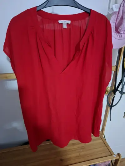 Blusa roja de mujer talla L - miniatura 1