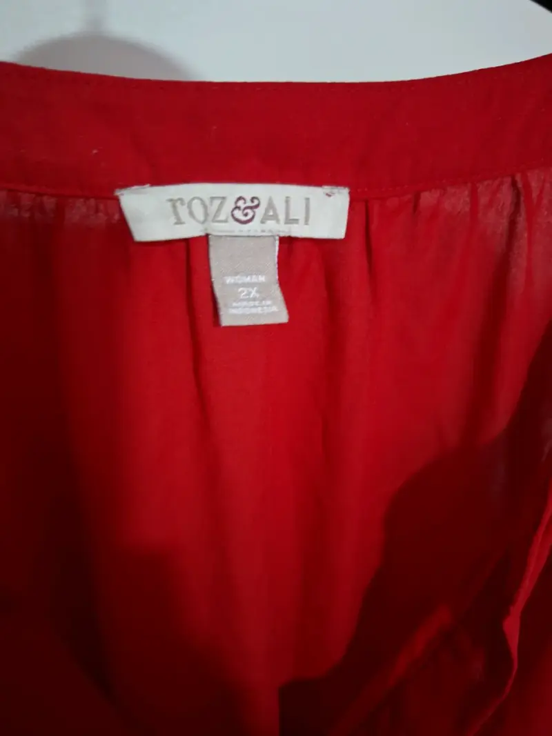 Blusa roja de mujer talla L - 4