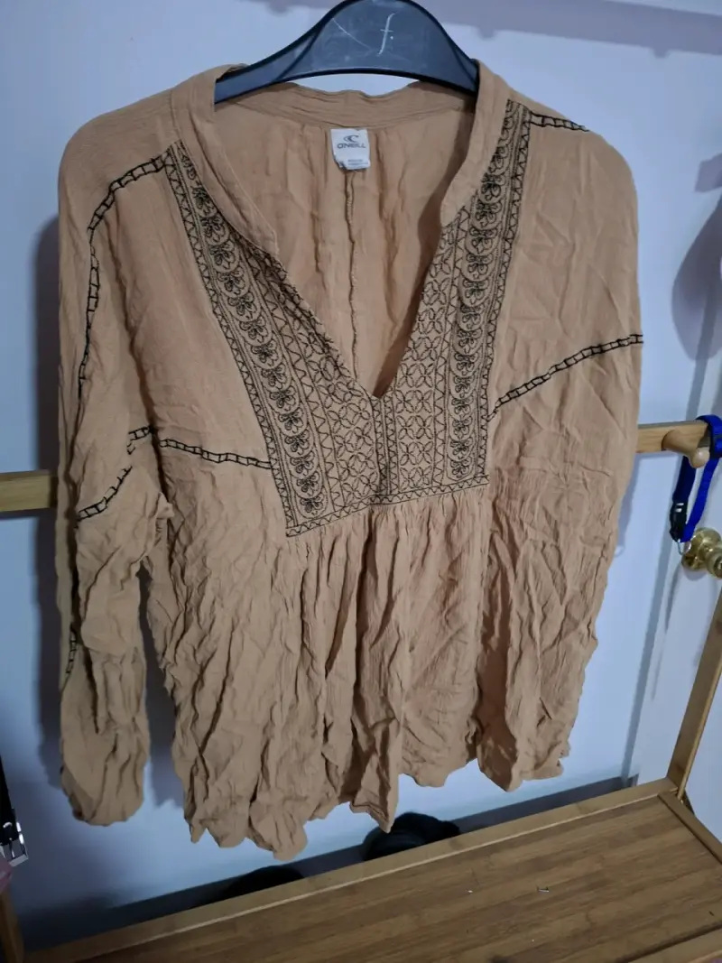 Blusa bohemia marrón con bordados O'Neill - 6