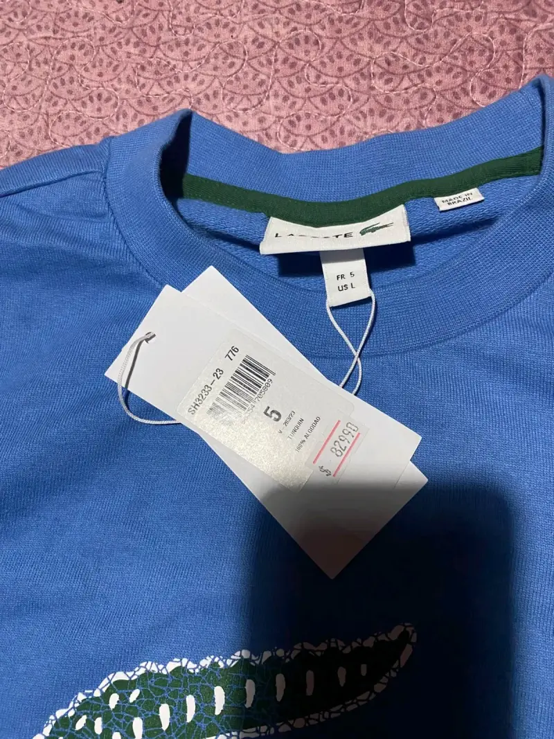 Polerón Lacoste azul con logo bordado - 3