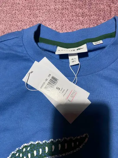 Polerón Lacoste azul con logo bordado - miniatura 3