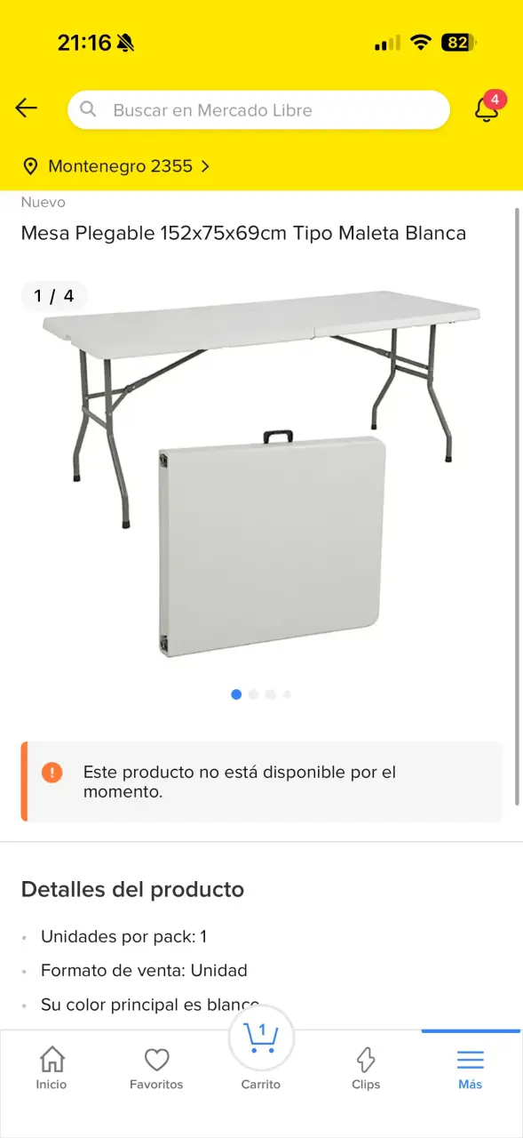 Mesa plegable blanca compacta - 3