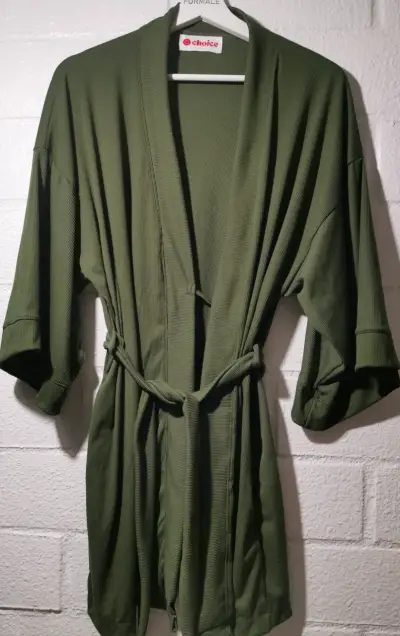 Kimono verde oliva de algodón Choice - miniatura 1