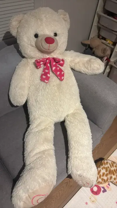 Oso de peluche gigante con lazo - miniatura 1