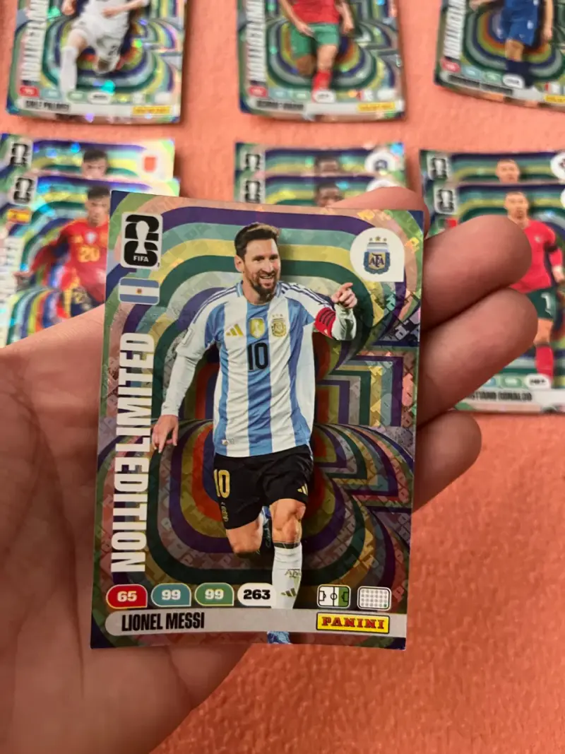 Tarjeta Panini edición limitada Lionel Messi