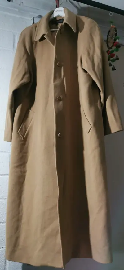 Abrigo largo beige de lana - miniatura 1