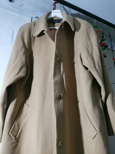 Abrigo largo beige de lana - miniatura 2