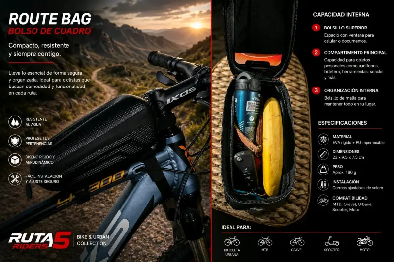 Bolso de cuadro impermeable para bicicleta