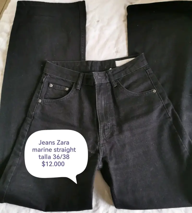 Jeans Zara negros talla 36/38 - 1