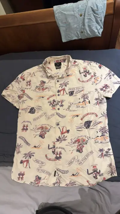 Camisa Quiksilver hawaiana estampada tropical - miniatura 1